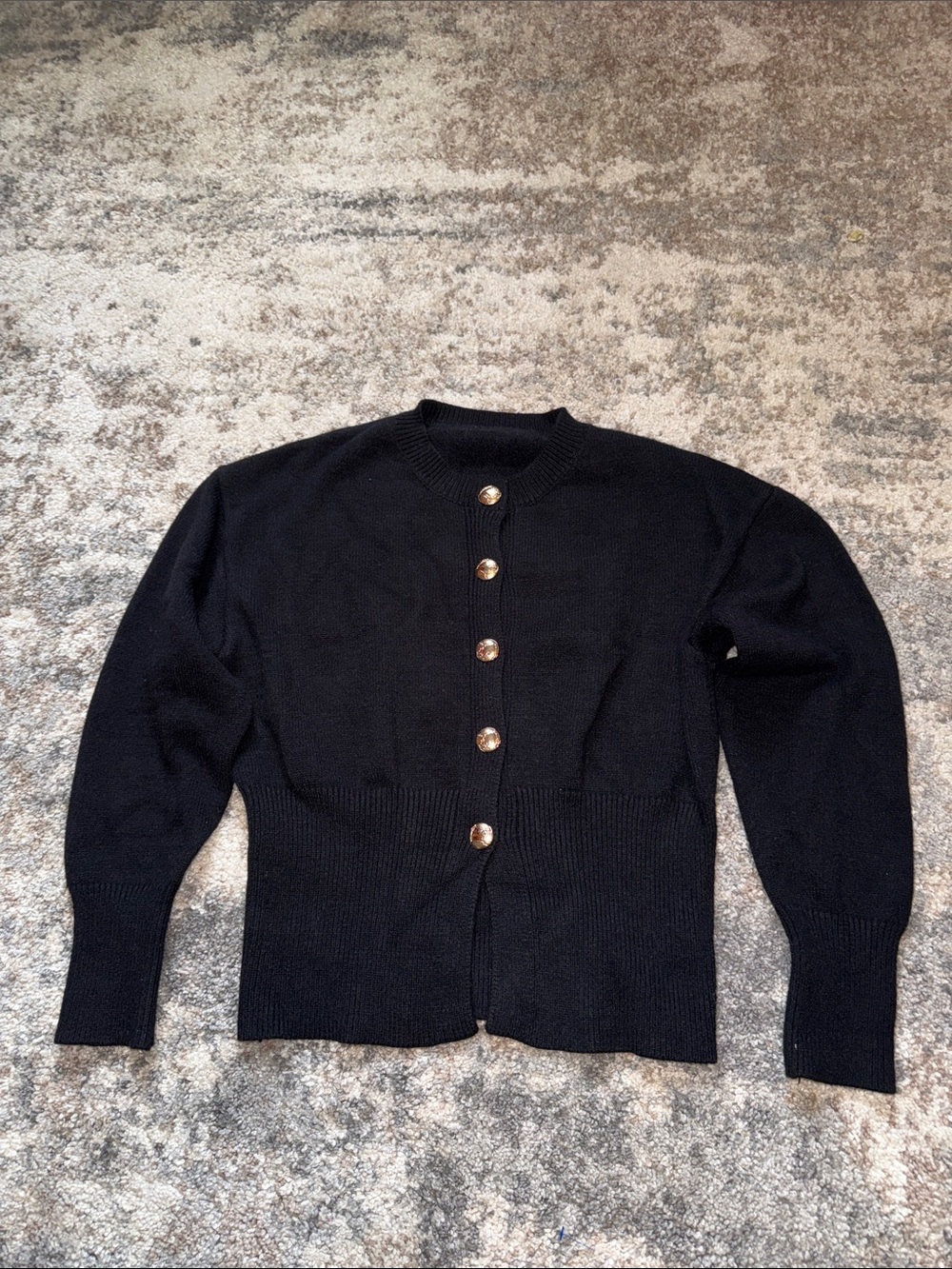 Classic Black Button-Up Men's Sweater